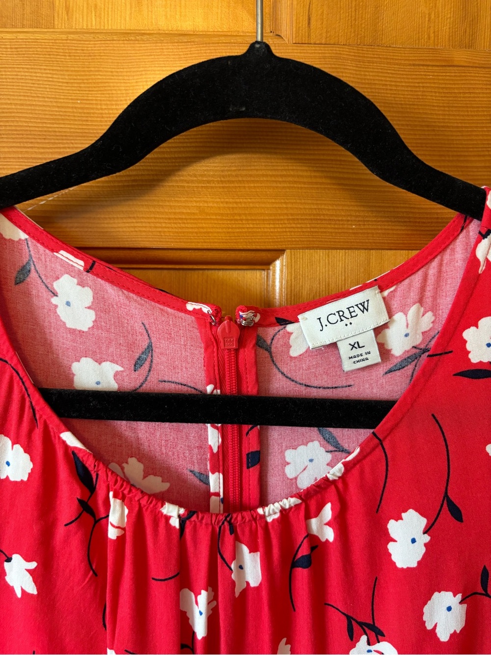 J. Crew Red Floral Tiered Maxi Dress - Picture 3 of 7